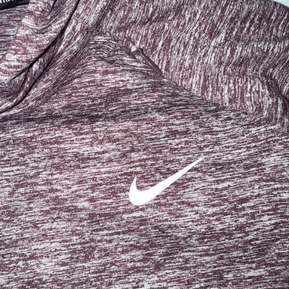 Nike Shirt Womens Medium Purple Dri Fit Logo Performance Running Hooded Hoodie - Picture 3 of 9